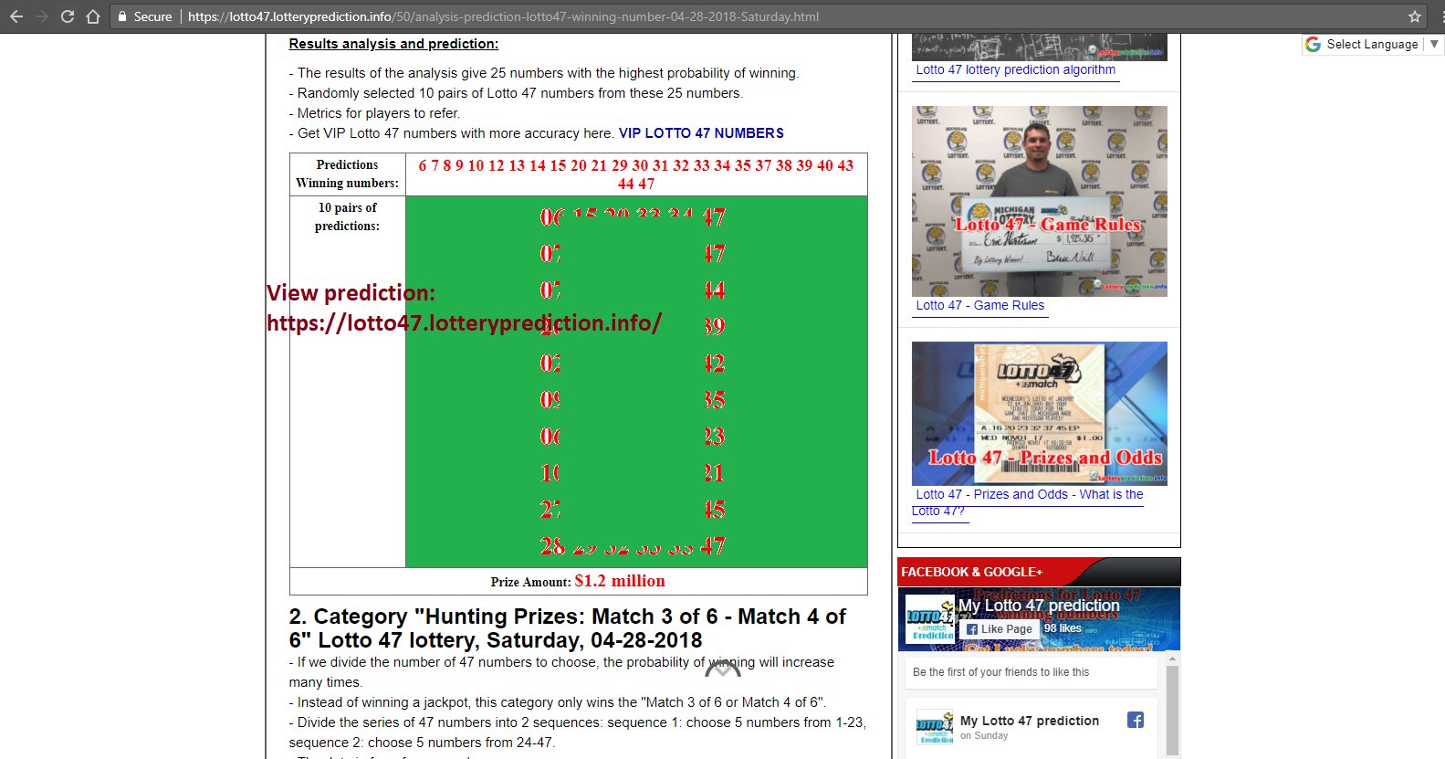 Lotto 47 numbers sat Lotto 47 numbers sat
