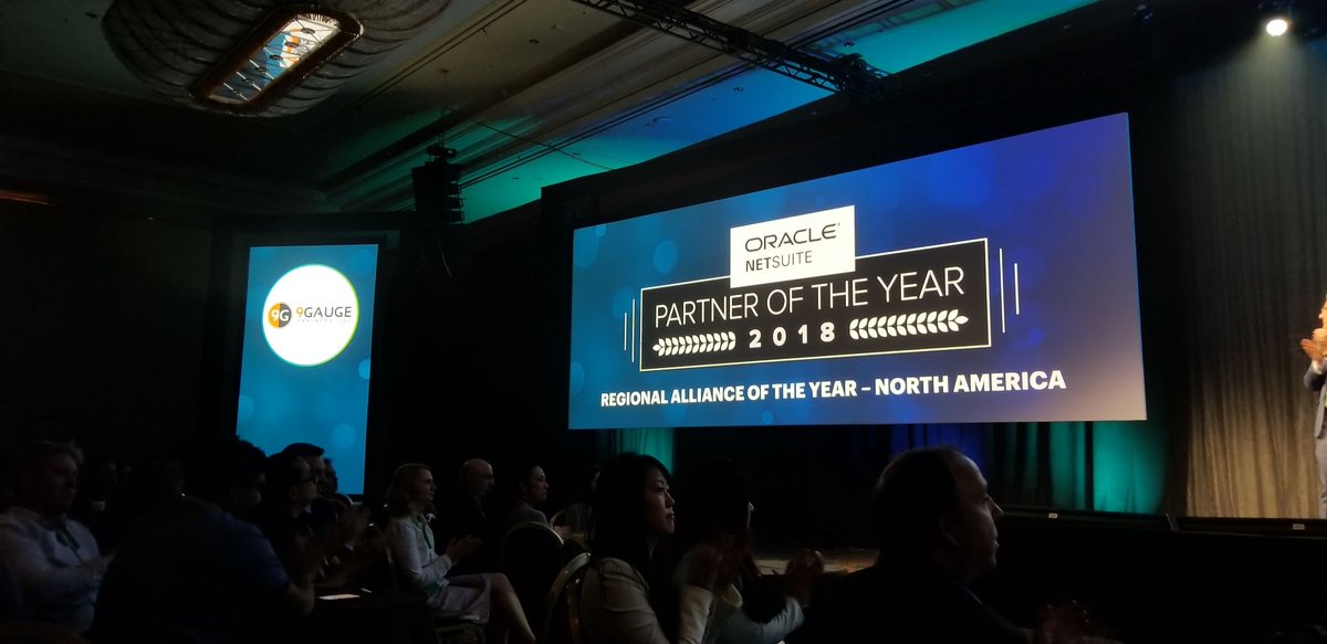 e78partners's tweet photo. #2018 #NETSUITE ALLIANCE PARTNER OF THE YEAR - NORTH AMERICA! This award was earned through extraordinary efforts of numerous 9G team members and is a testament to the successful collaboration between @NetSuite and 9Gauge! #thankful #SuiteWorld18 #SuiteWorld2018 #lasvegas https://t.co/3VCcKiepm2