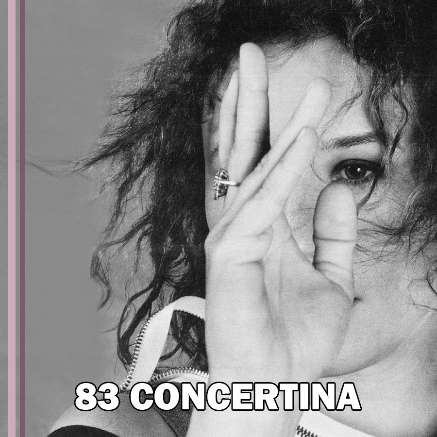 83.

Do you ever feel like you walk in a room, and you're so uncomfortable you're crawling out of your skin?

That's in Concertina, when you feel like you haven't excavated enough of your different personalities that when one pops up...you try to hack it out of yourself.