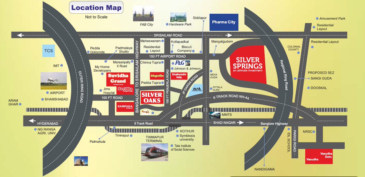 seoarjun's tweet photo. Location map of #Shathabdhi #SilverSprings and #SilverOaks https://t.co/t80BXnKavE