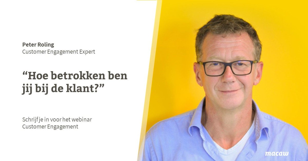 MacawNL's tweet photo. #CustomerEngagement effectief toepassen? Mis het webinar om 10:00 niet! @peterroling Inschrijven kan nog: https://t.co/cDgsg4HMvh https://t.co/rKpTvy7ORP