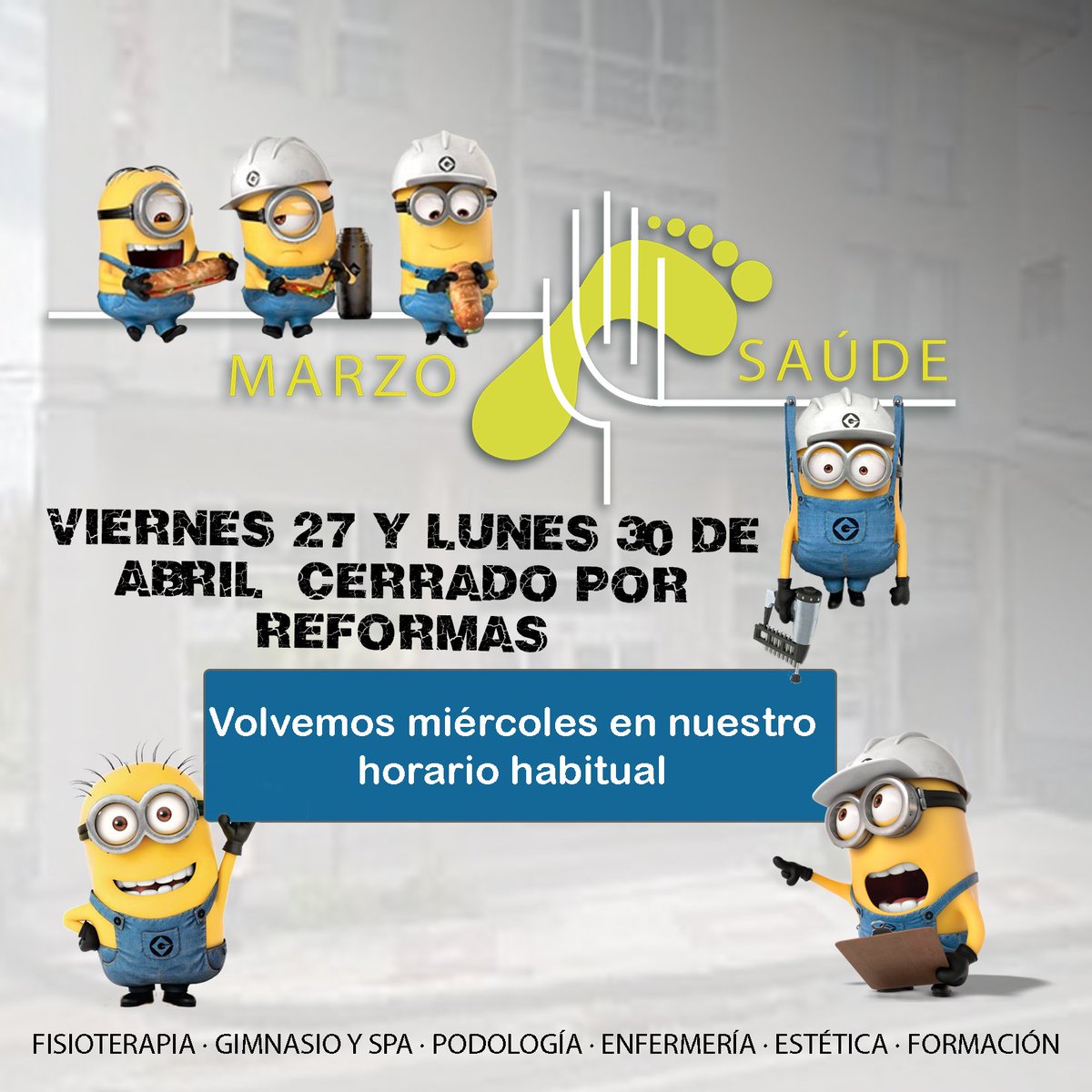 marzosaude's tweet photo. {~🚧Obras en Marzo Saúde🔨~}
 #obra #fisioterapia #fisio #physiotherapist #physotherapy #fisios #physio 🔧 #enfermeria #podologia 🔩 #gimnasio #entrenar #entrenamiento #ejercicio #deporte #vidasana #correr #nutricion #motivacion # pilates #formacion 🔧
#Castroverde https://t.co/xqdrmWAcSo
