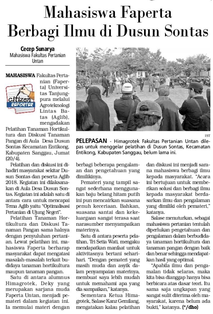 Thanks to <a href="/tribunpontianak/">Tribun Pontianak</a> 
Aglib 2018 telah selesai..