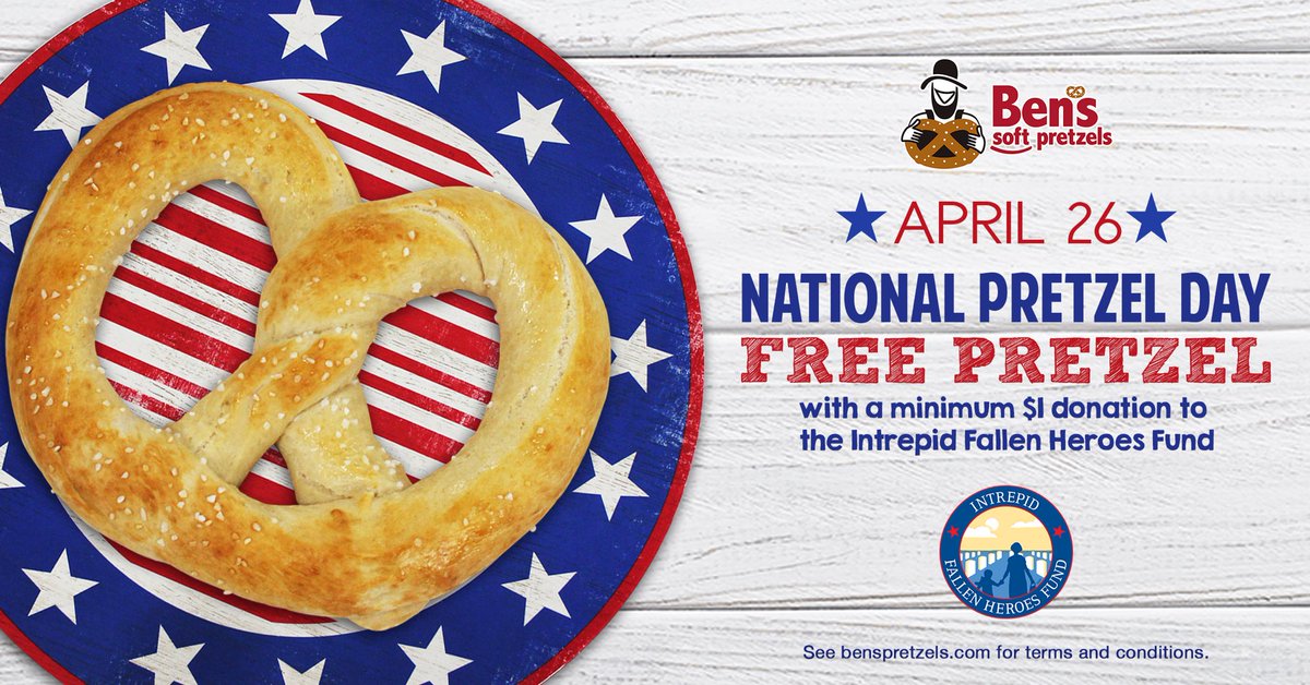 KitchnWhisperer's tweet photo. Tomorrow is #NATIONALPRETZELDAY and @Benspretzels will celebrate BIG by helping veteran's again this year by giving away #freepretzels. Learn how to win a year of pretzels by honoring your favorite #servicemember. #IFHF #supportourtroups #inspiringkitchen https://t.co/QfkAOnlgx3