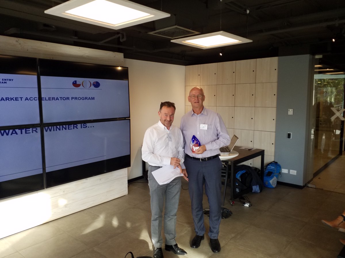 Envirosuite_Ltd's tweet photo. We're incredibly proud to announce that @_Envirosuite has won 2 awards at the @AusLatam in #Santiago, Chile! Our CEO Peter White was there to formally accept the 'People's Choice ' and 'Water' awards. https://t.co/UTftnZmPXU