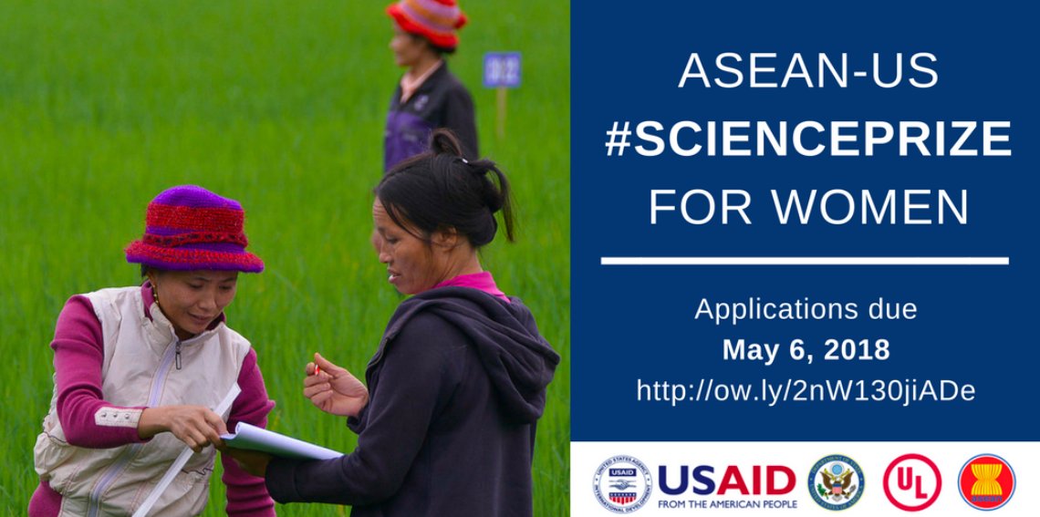 tech4farmers_'s tweet photo. Are you eligible for the 2018 @ASEAN US #SciencePrize for Women? We’re seeking female scientists working at the intersection of agriculture, #digital tools, tech, &amp; data to help smallholder farmers increase #ag outputs &amp; livelihoods https://t.co/67ki6Ucxpz #Agtech #ICT4AG https://t.co/N5Eg44FwVy