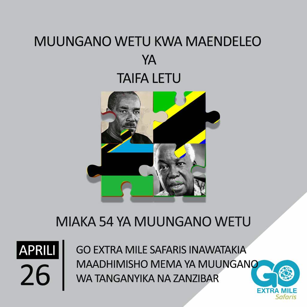 Extramilesafari's tweet photo. Happy union day @Extramilesafari @masoudkipanya 
#union day
#tanganyika
#Zanzibar
#Tanzania 
#Muunganowetufahariyetu https://t.co/g6YJSc50Bk