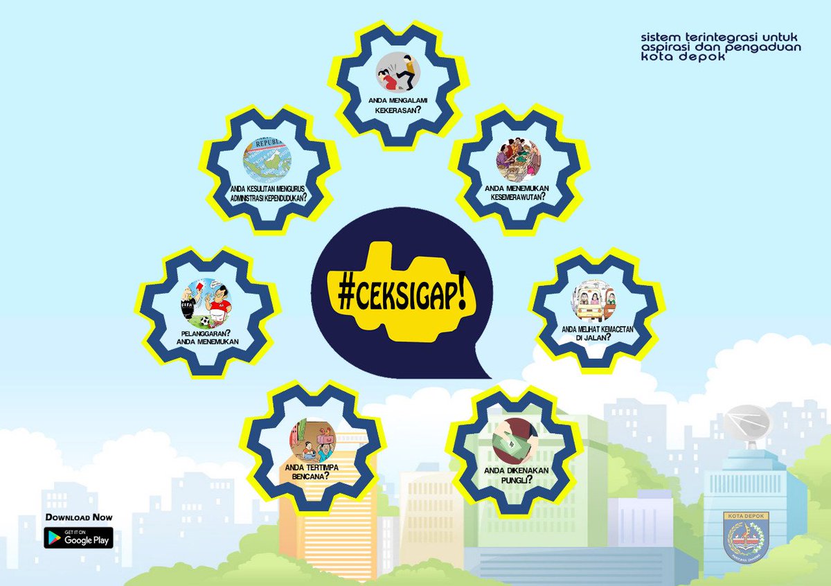 Anda melihat kesemrawutan, Anda merasa kesulitan mengurus administrasi kependudukan, Anda melihat jalan berlubang, (SIGAP) #ceksigap! #hutdepok19 #depokfriendlycity