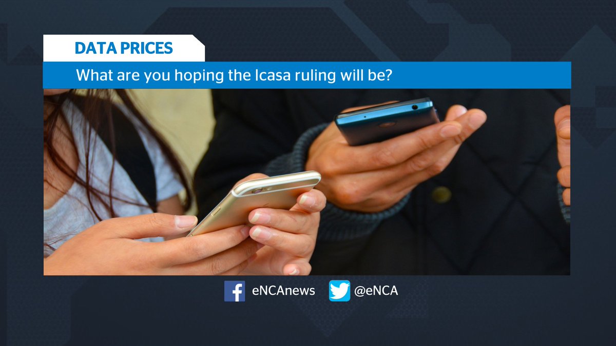 eNCA's tweet photo. Consumers will know later today, whether Icasa will slash #DataCosts. There has been general concern regarding the high cost of data as well as the expiry of data bundles. What are you hoping the Icasa ruling will be? We could use your comment on Morning News Today. #DStv403 https://t.co/qG3weukIav