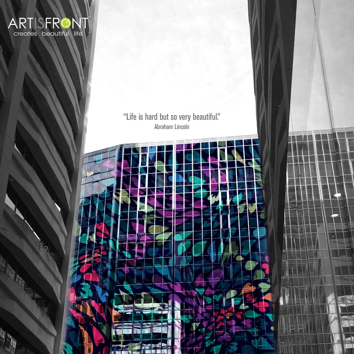 Artisfront's tweet photo. "Life is hard but so very beautiful" -Abraham Lincoln
. 
#artisfront #design #pattern #Heart #art #urban #city #buildings #colorful #beautiful #life #mood #illustration #artdaily  #graphicdesign #hongkong #Abrahamlincoln #imagination #conception #travel #quotes #architecture https://t.co/KRX70JFQio