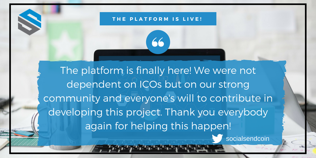 SocialSendCoin's tweet photo. We are proud to announce that we have completed the work on a beta version of the platform and now, we are releasing the platform to the public for the second time.
It is live at https://t.co/0npOzpsUKS
Feedbakcs are welcome.
$send $btc $ltc $alts $rdd #cryptocurrency #socialsend https://t.co/cxCygojcdn