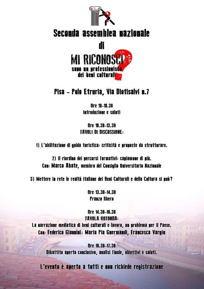 roma7maggio's tweet photo. Domenica 29 Aprile a Pisa la II Assemblea Nazionale di @miriconosci : siamo orgogliosi di comunicare la partecipazione di @mpguermandi coordinatrice nazionale di #EmergenzaCultura 😃 https://t.co/GHDoYqW9pU