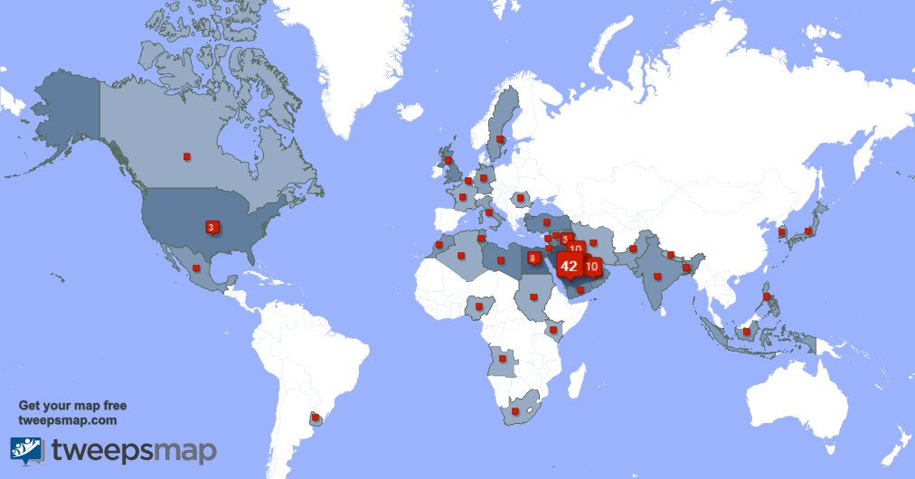 I have 4 new followers from Turkey, and more last week. See tweepsmap.com/!Rimmmah20