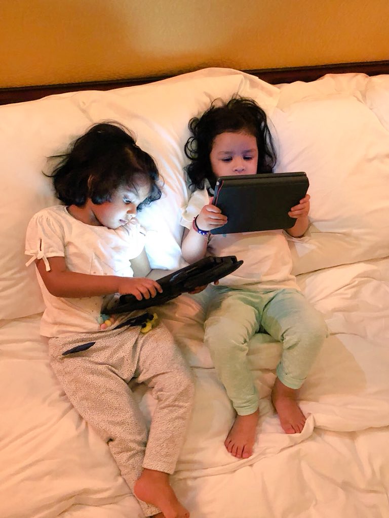 Dksview's tweet photo. 💕The new BFF in town!! Gracia and Ziva🤩😍Currently busy looking at last night's match highlights on their tablets😉 - Raina
#DigitalWorld #TwoLittlePrincess #IPL2018 💛 https://t.co/9rwDPa6BEm