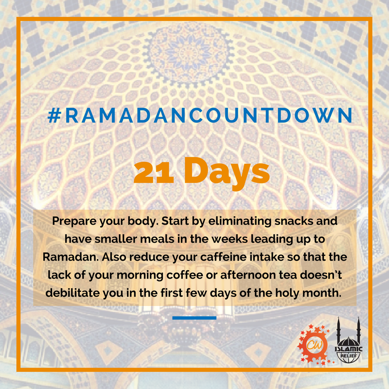 CharityWeekUK's tweet photo. 21 Days Left

Tip: Prepare your body for Ramadan. Start adjusting the quality &amp; quantity of food you eat

Allah's Messenger (SAW) said, "The food for two persons is sufficient for three, and the food of three persons is sufficient for four persons." 

#RamadanCountdown #CW2018 https://t.co/3irrgHzDZR