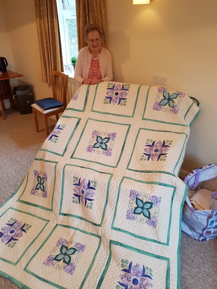 The lovely Betty, who is 93 years young and living at one of our houses in Dorset, loves making quilts in her spare time. She finished this beautiful one recently after spending a whole year making it! 💕