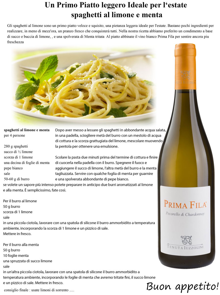 tenutaiuzzolini's tweet photo. Un Primo Piatto leggero Ideale per l‘estate, spaghetti al limone e menta 😋
BUON APPETITO

#spaghetti #primafila #tenutaiuzzolini #ricetta #estate #fresco #limonidisorrento #pranzo #primopiatto https://t.co/wtkzYEyRnZ