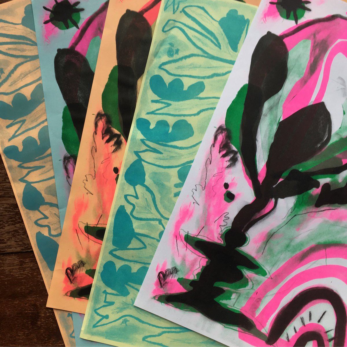 KateTimney's tweet image. Spent yesterday making riso prints with the wonderful @risottostudio &amp;amp; Atelier Bingo 💥😍