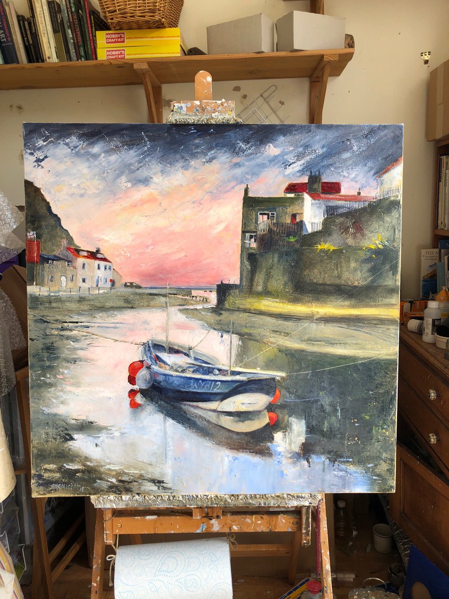 staithesartist's tweet photo. Probably finished. Early Morning, Staithes #staithes #beck #coble #sunrise #yorkshire #openupstudios https://t.co/DBhZBKHOYM
