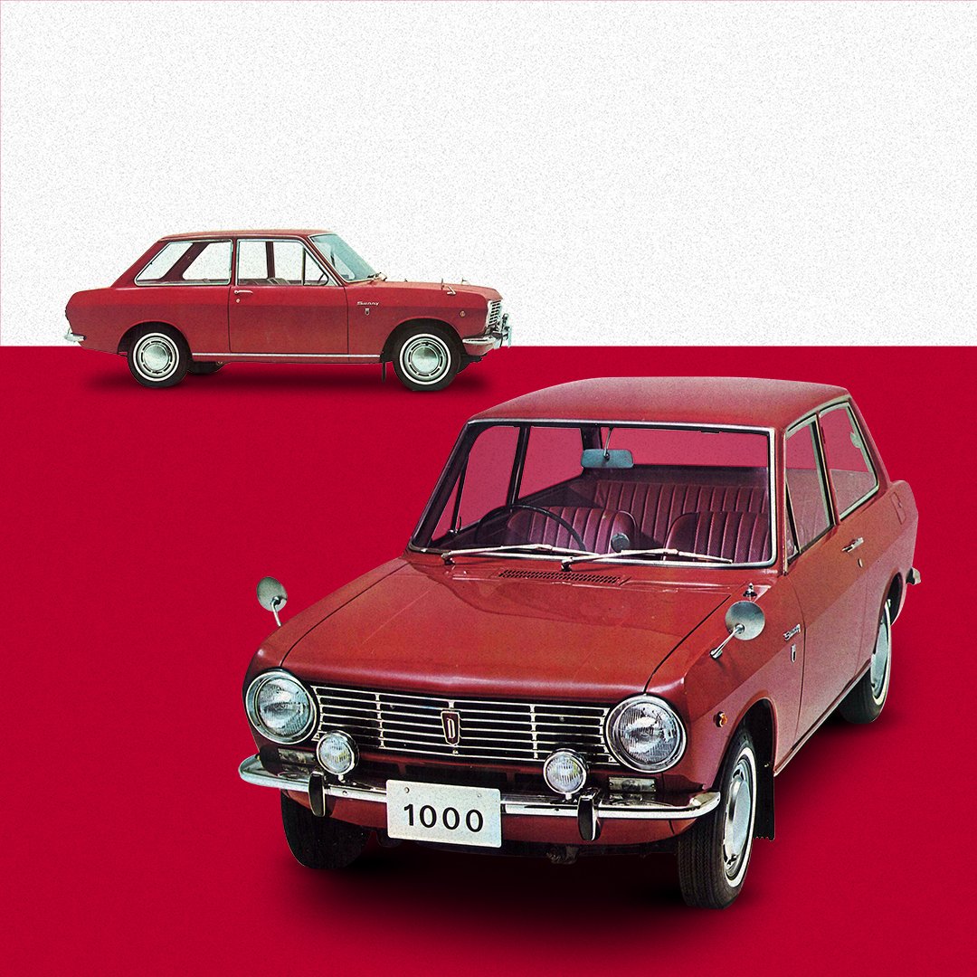På det här datumet 1966, efter att Nissan hade frågat allmänheten om råd för namnet på sin nästa bil och fått 8.5 miljoner förslag så släpptes Datsun Sunny 1000 (B10), en helt ny personbil. #TBT