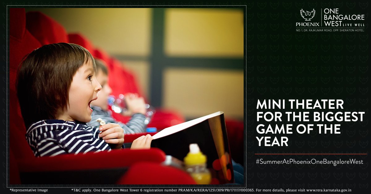 1BangaloreWest's tweet image. Perfect spot for when the games begin. Watch the world’s top cricket champions battle for victory at our
exclusive #MiniTheater. Live Well at Phoenix One Bangalore West.

#PhoenixOneBangaloreWest #Amenities #Bangalore #LuxuryLifestyle #RealEstate #LuxuryApartments