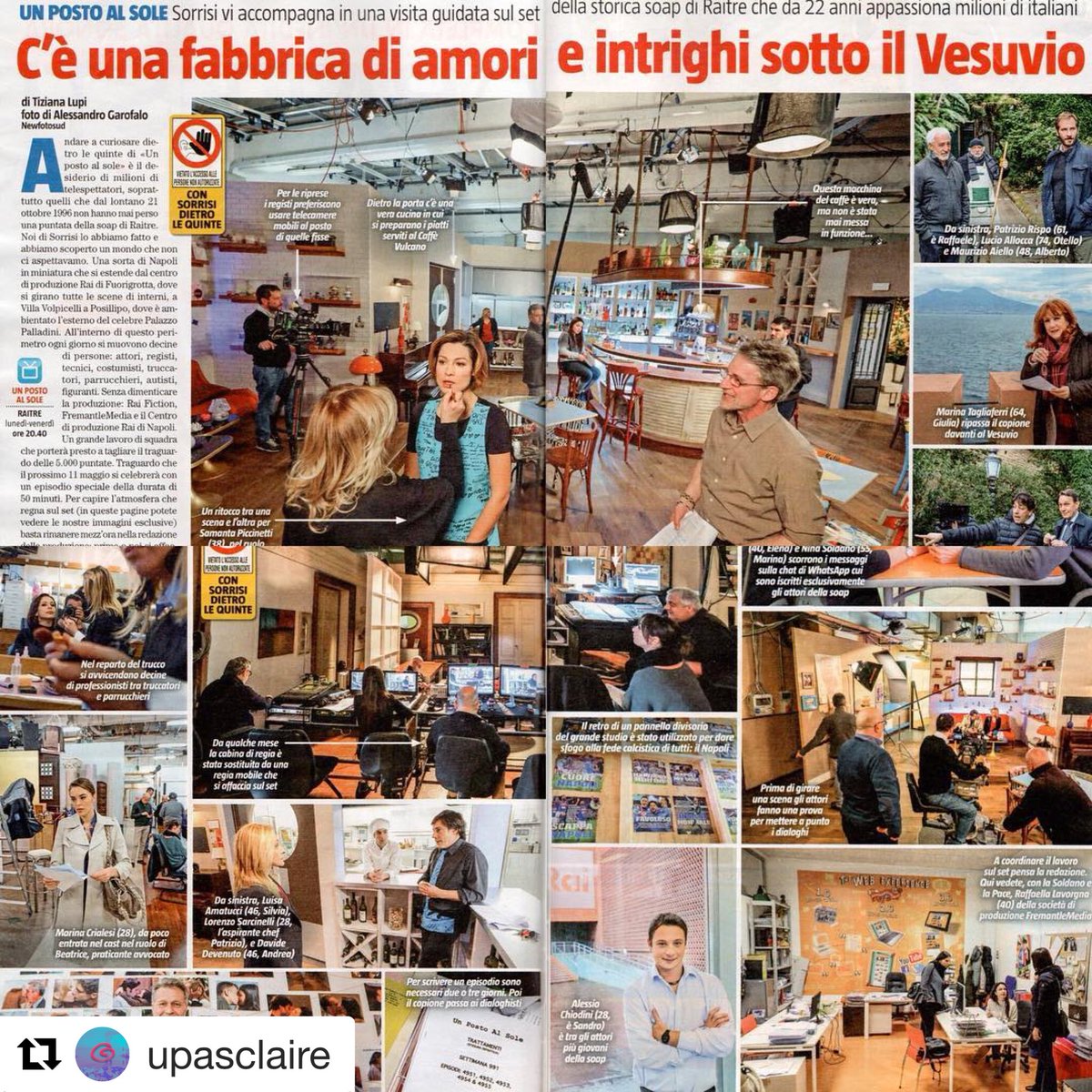 upasclaire's tweet photo. #Repost @upasclaire with @get_repost
・・・
#mondoupas #press #rassegnastampa Un tuffo sul #setupas con @tvsorrisi nel #backstage di @UPAS_Rai sul numero di questa settimana in quattro pagine dedicate ad #upasofficial aspettando la #upas5000 in onda a maggio https://t.co/INz8gnaXEr