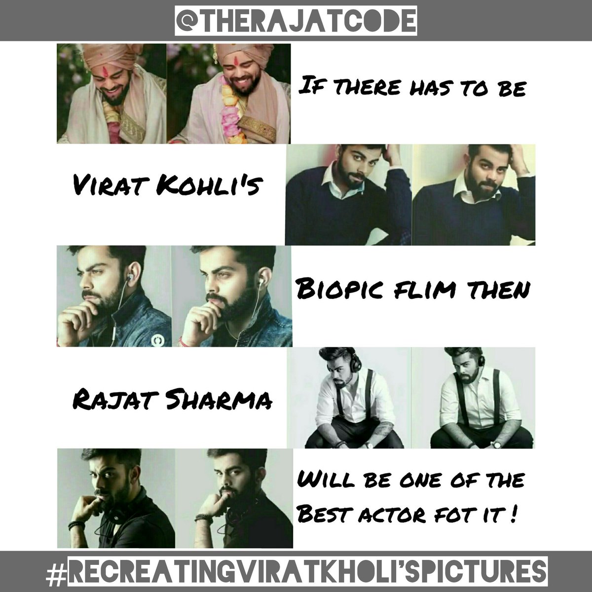 decoder_archana's tweet image. #Decoders agreed?? @imVkohli the amout of hardwork he has put in recreating your pictures is at another level ❤ as @imVkohli is dedicated towards our own @TheRajatCode is to highly dedicated towards his work and reponsibility and hence we seriously want @imVkohli you to notice !