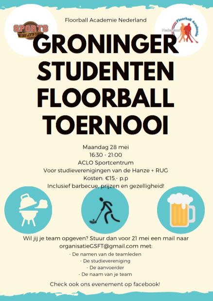 Maandag 28 mei organiseren wij de tweede editie van het Groninger Studenten Floorball Toernooi in Groningen🏑 Check hiervoor ons Facebook evenement voor meer informatie facebook.com/events/3557147…