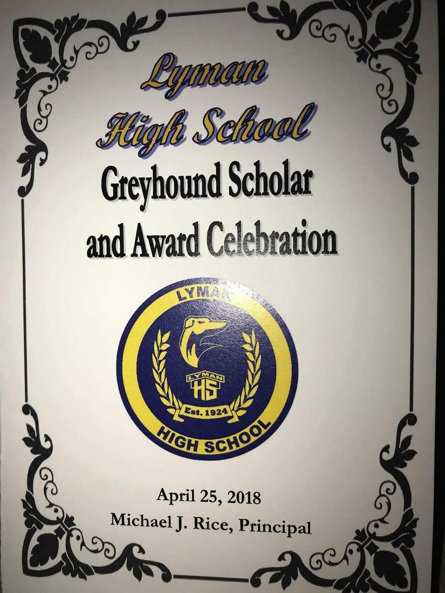 LymanHighSchool's tweet photo. 93 Greyhound Scholars Honored, 54 Scholarships awarded, 35 Awards earned, and 34 Teachers recognized for the impact they had on these incredible Seniors!  The future is bright! Congratulations to all that were recognized in last nights ceremony! #WeAreLyman @hounds2018 https://t.co/KXkhG7m6wf