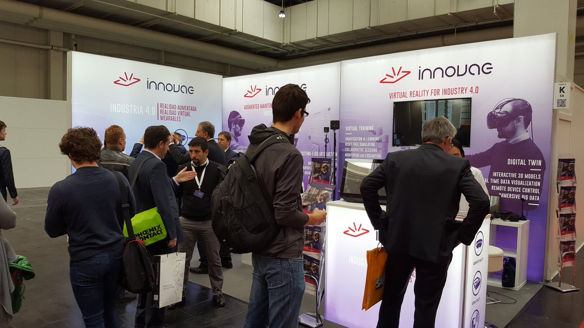 InnovaeAR's tweet photo. Do you want to train your operators in a virtual environment? Come to visit us at K54 Hall 6 at @hannover_messe and try our demos. #HM18 #basqueHM18 #virtualreality #augmentedreality #training https://t.co/NlBXAycQAv