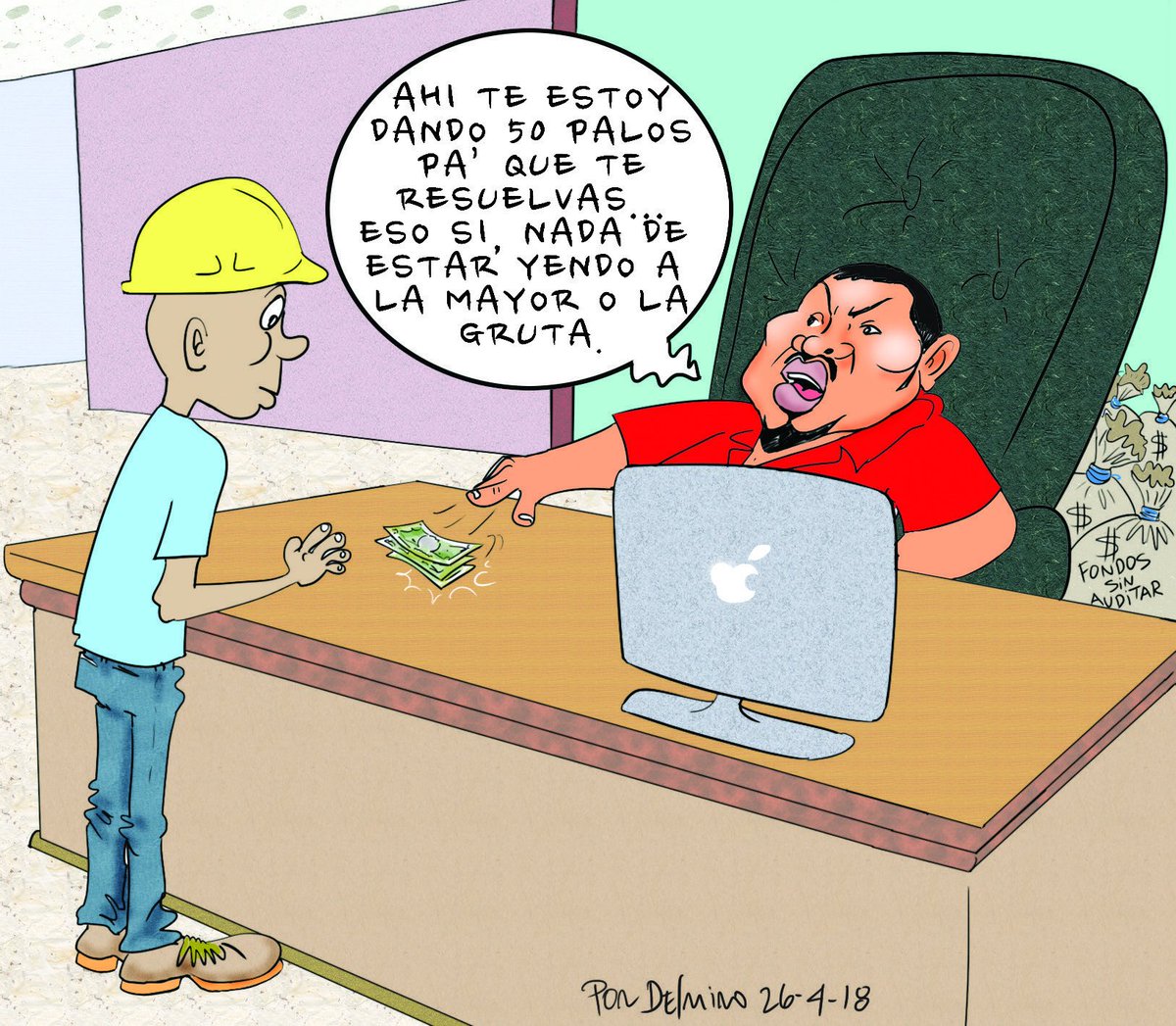 la_cascara's tweet photo. Saúl Reparte | #Caricatura de @DelmiroQuiroga https://t.co/vbLvvsYj47