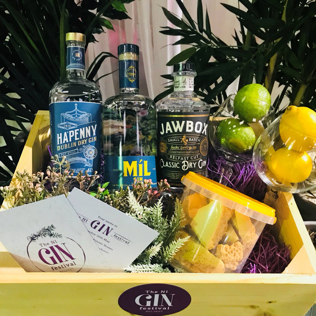 WIN A CRATE OF GIN GOODIES from The NI Gin Festival
2 Tickets to The <a href="/NIGinFestival/">NI Gin Festival</a> on Saturday 26th May - The Doyen
A bottle of Jawbox
A bottle of Ha’penny
A bottle of Mil
2 Gin Goblets
Lemon, Lime &amp; Honeycomb for Garnishing

RT and CLICK bit.ly/GINFest