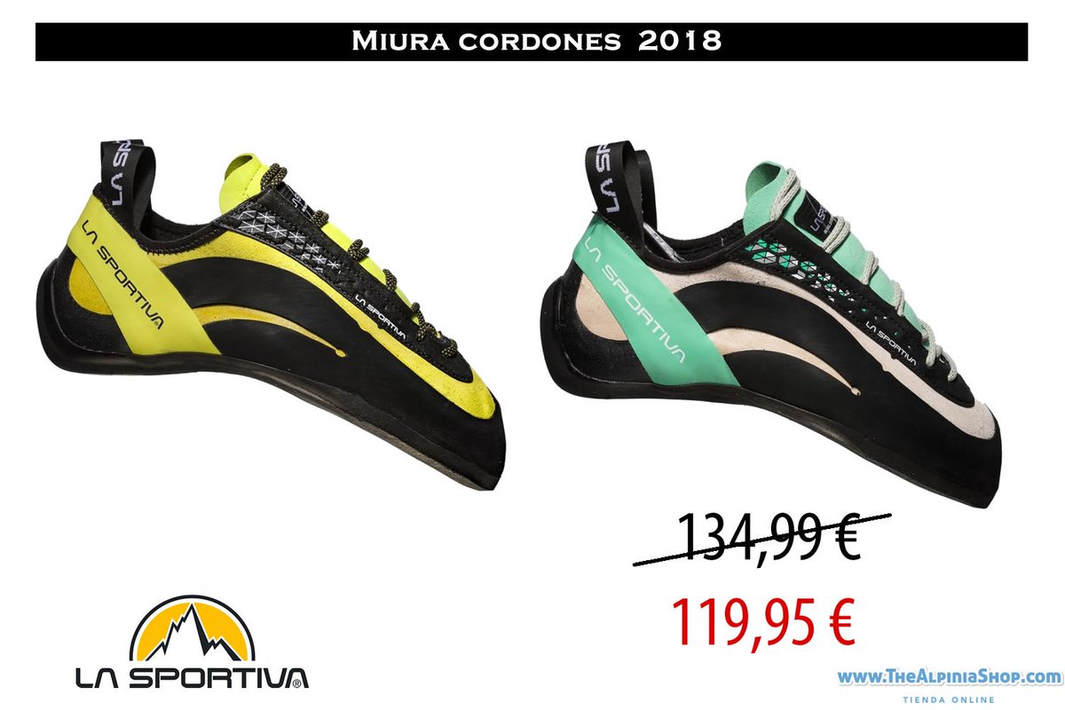 TheAlpiniaShop's tweet photo. Ya esta aquí el nuevo Miura de cordones de esta temporada. El fabricante italiano La Sportiva le ha dado una imagen más moderna a este best seller de su colección, más info en: 👉https://t.co/dkOEiLfry5 https://t.co/fJ6n0BPcuv
