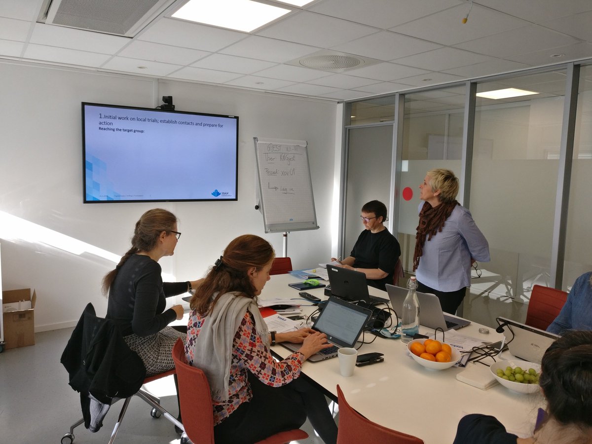 viskaproject's tweet photo. Helen and Rakel of @idanfraedsla explain to the group how the field trials will be organised in IDAN. For more on IDAN, visit https://t.co/LzEUW278ci #viskaproject #oslo #idan https://t.co/xvi0te7GqV