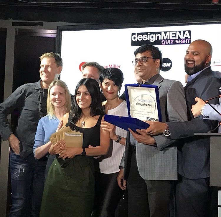 designbyroar's tweet photo. Thank you @designMENA for the annual hilarity. Canβt believe we won!! Special thanks to #Tobyhall from @JLLMENA #sandystirling @Altayerstocks and #laurence @kettal. Clearly a winning combination ;) https://t.co/9G2dkBbgjr