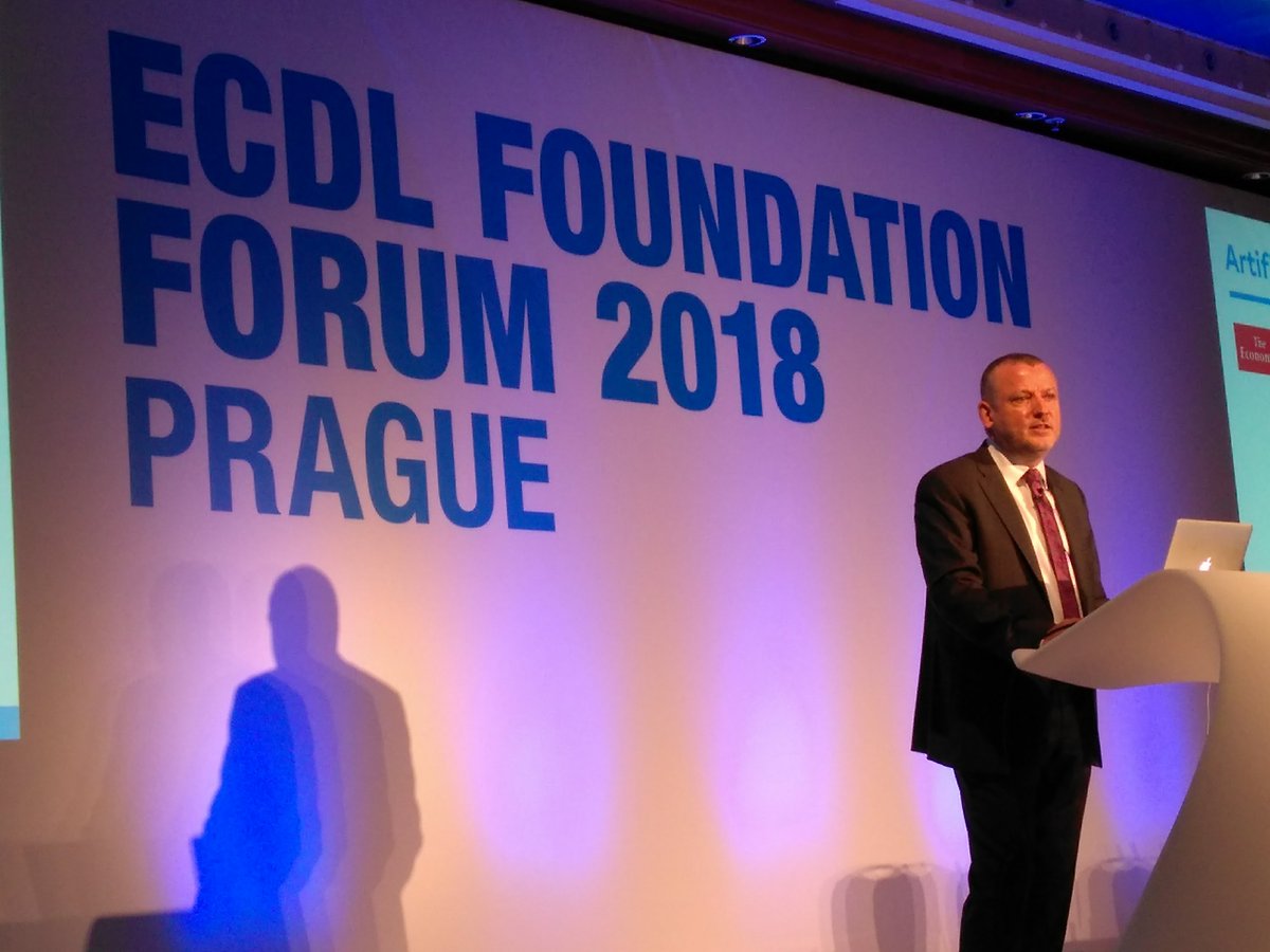 ICDLEurope's tweet photo. Damien O'Sullivan addresses the 2018 ECDL Foundation Forum in Prague this morning #ecdlforum https://t.co/wVEdSs8PnL