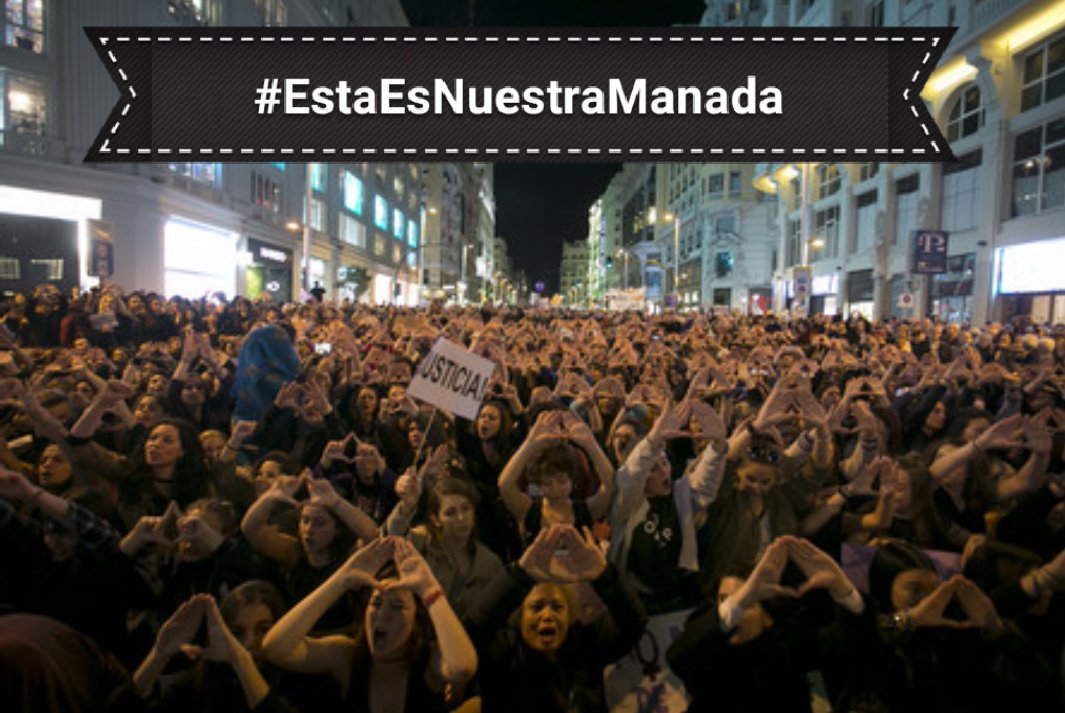 feministaHarta's tweet photo. Hoy la justicia manda un mensaje a todas las mujeres. Veremos cuál es...
Si violar sale gratis saldremos a las calles! Por ti, por mi, por todas!!!!
#EstaEsNuestraManada https://t.co/mOrltG96EA