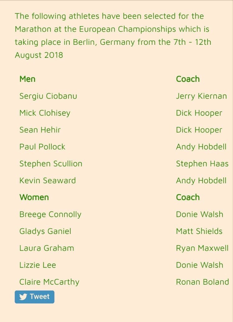 So the average age of the Irish Women’s team selected for the European Marathon Championship in Berlin this August is 38!! With 11 children between us! #ageisbutanumber #internationalrunningmoms