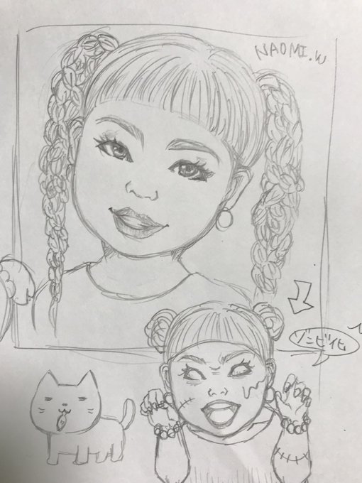 渡辺直美さんゾンビ化w
似顔絵のリハビリ。 