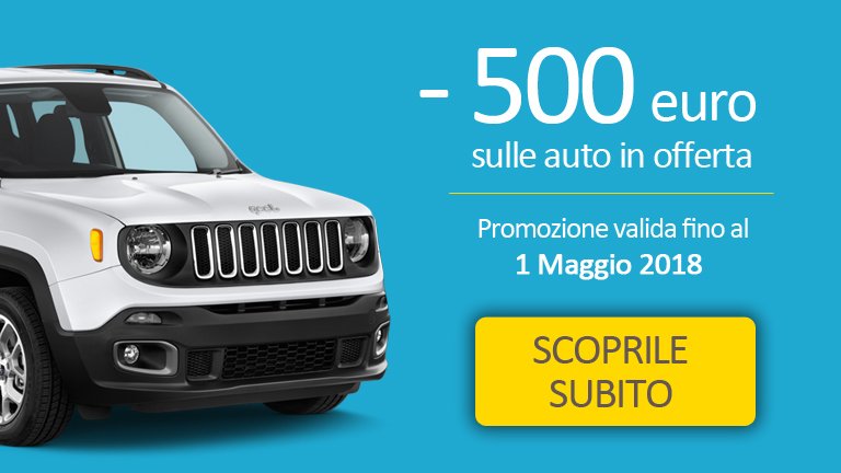 🔝Abbiamo PROROGATO la nostra promo fino all'1 maggio!
Approfittane subito e liberati della tua vecchia auto!
Con i nostri sconti è ancora più semplice...
scopri le auto in promozione bit.ly/2qRNaHJ