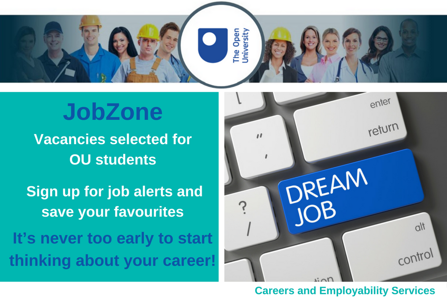 OpenUniCareers's tweet photo. Looking for a job or work experience while you study? Or looking ahead for graduate opportunities?  Then JobZone is for you! Join our online vacancy service, just for #OUstudents and graduates, at: https://t.co/Dh4vuSYZAB https://t.co/XoCqZid8IF