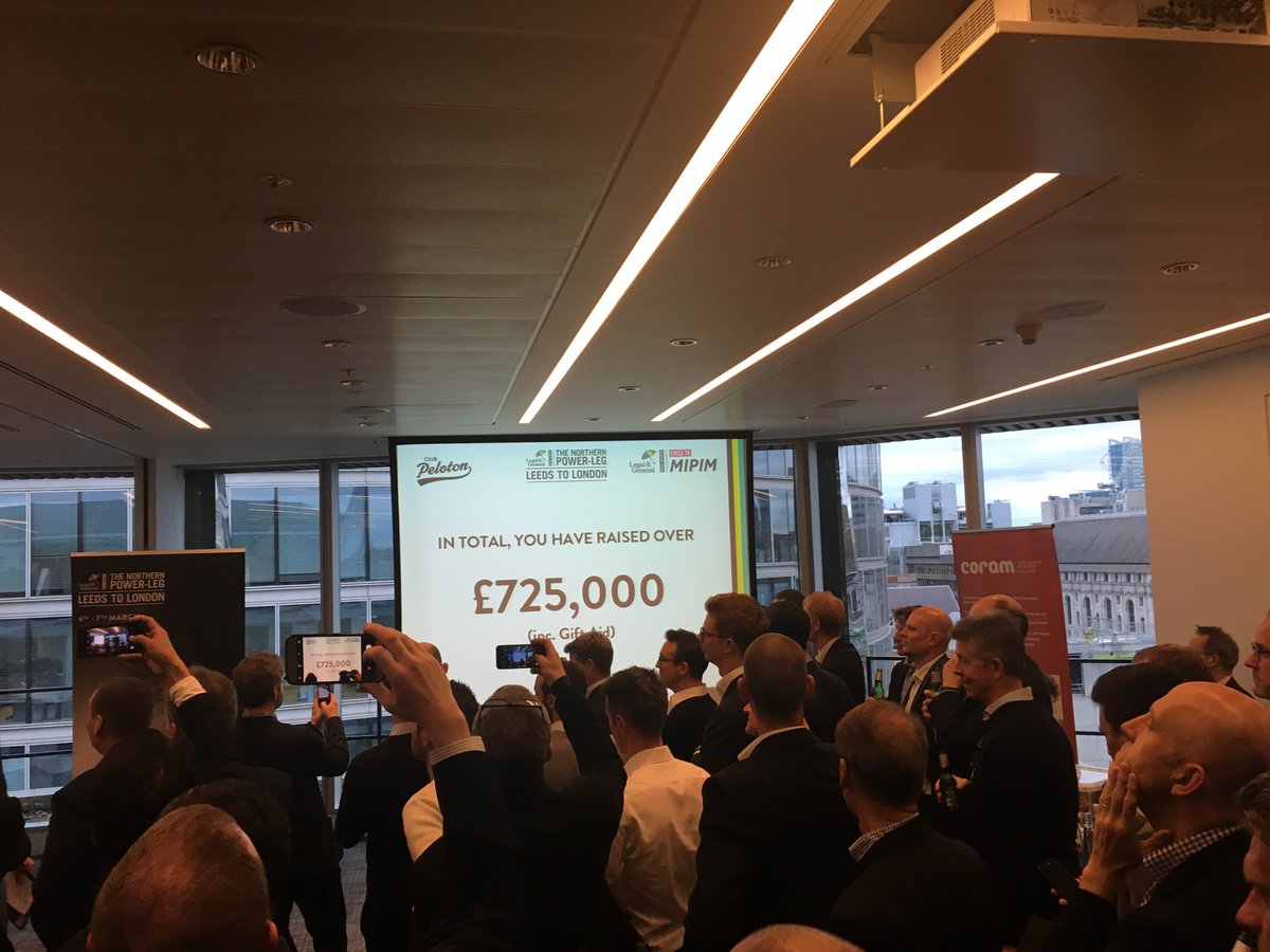 exigere's tweet photo. Thank you to everyone who sponsored the riders of the Legal and General Real Assets #CycletoMIPIM2018! We are delighted to announce that your generous donations contributed to an overall amount of £725,000! @MIPIMWorld @ClubPeloton @Coram @niallaitken #yesyoucannes #wetandwindy https://t.co/y0STJl2lP1