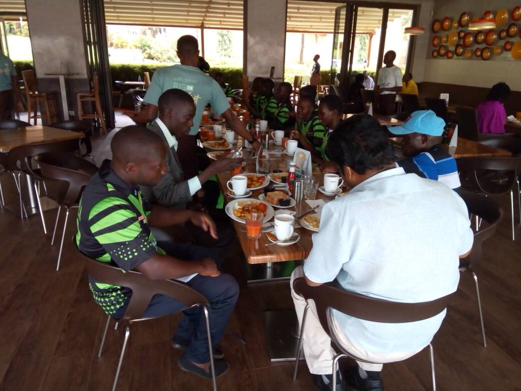 Soroti_Cricket's tweet photo. Welcoming Aboard ladies and gentlemen is Soroti Challengers girls cricket club. Unveiling their kit for their debut season in the National girls leagues 2018. They had time to dine with their bosses Mr Vaheed , games teachers and Coaches. Sky is the limit. #SCA @musanafelix46 https://t.co/AVy2aXp0DO