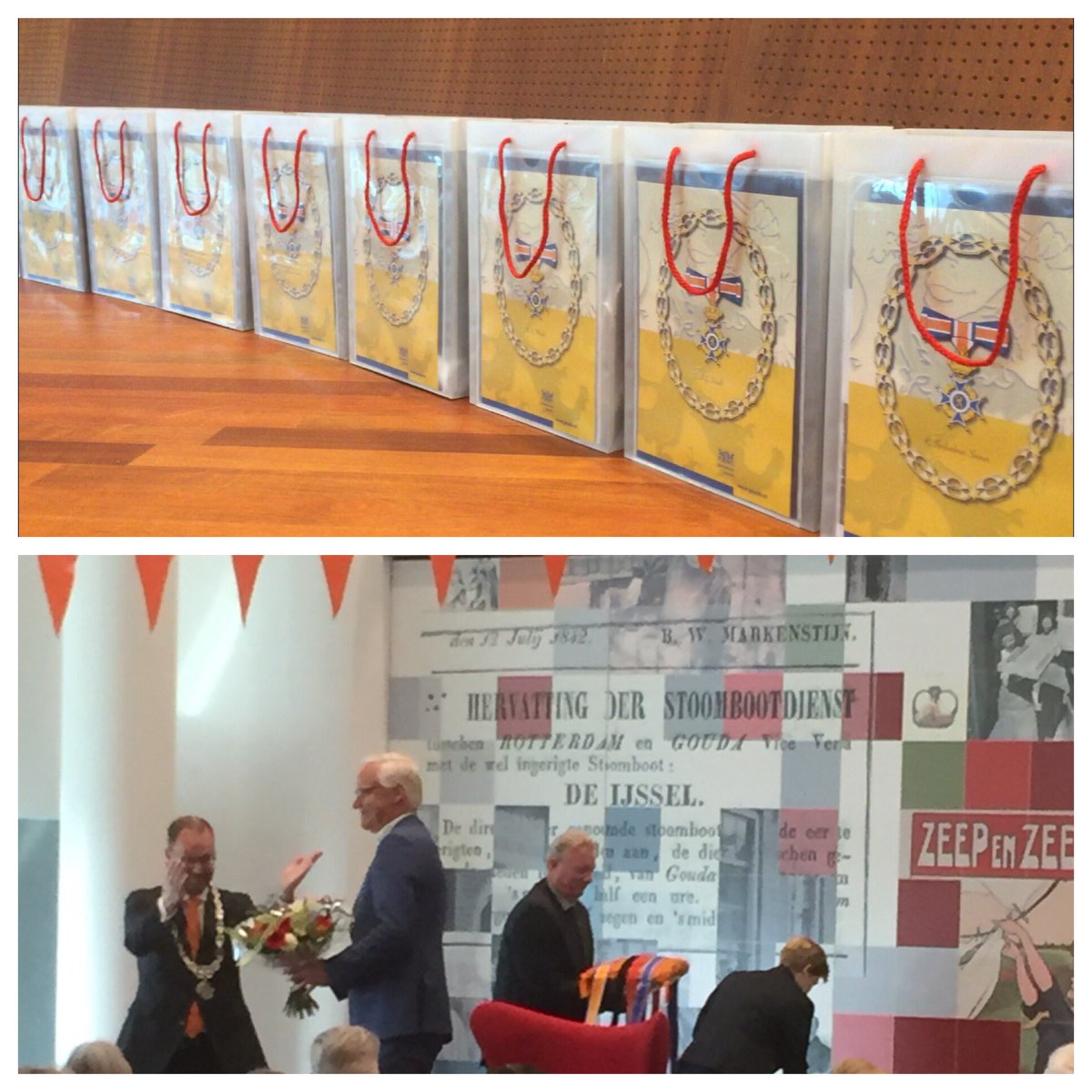 #Lintjesregen in #Gouda van start! Smullen van alle verhalen hoe de decorandi naar het Huis van de Stad zijn gelokt...