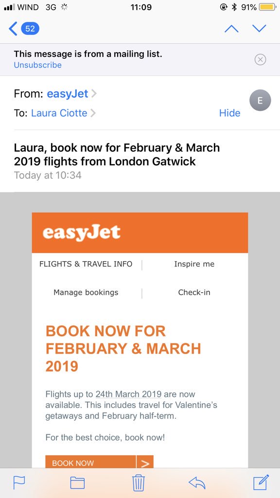 LauraCiottePT's tweet photo. @easyJet just got this email but can’t see any flights to Heraklion in March - is it the app or are they not running? Thanks 😊 https://t.co/BrpKPtcPqZ