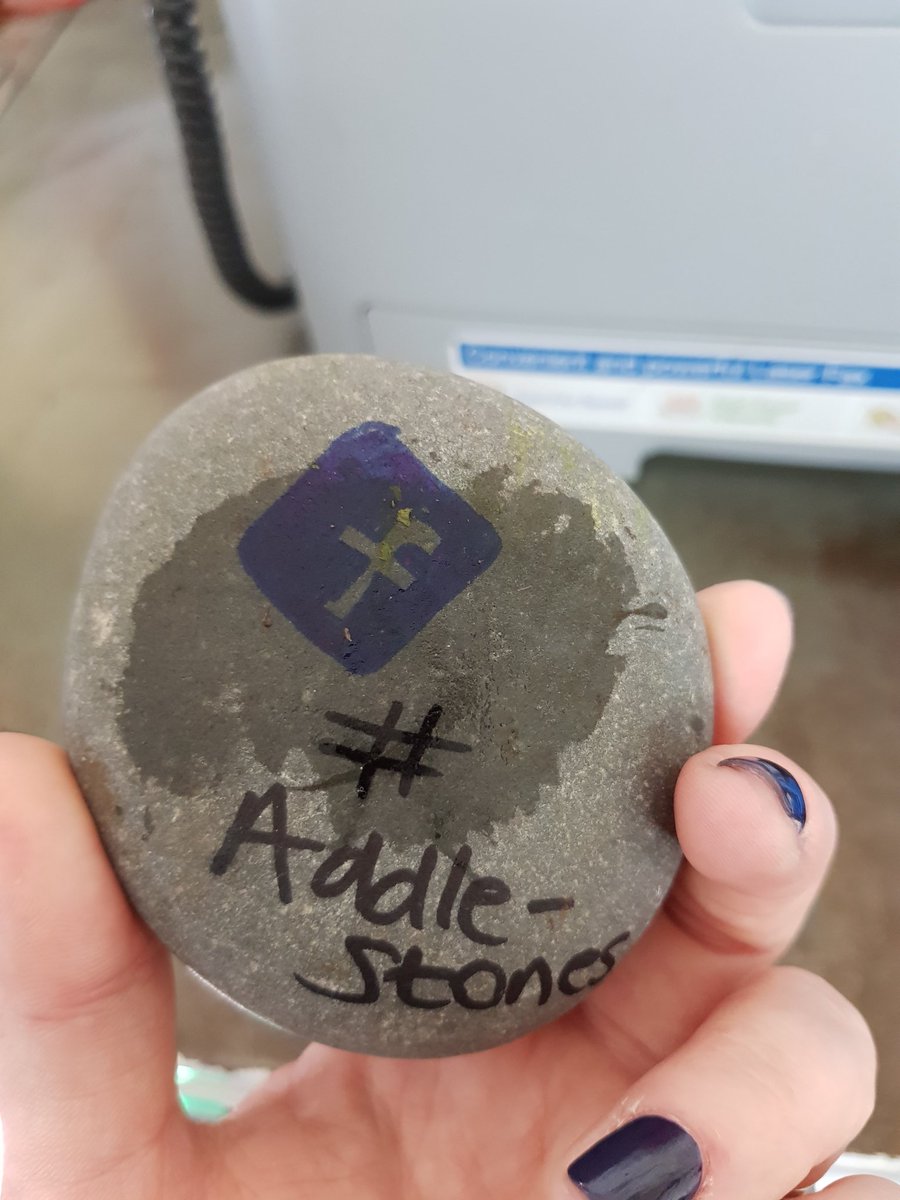 AddlestoneBook1's tweet photo. Came across this #addle-stones whilst out on the platform this morning. Nice little idea. https://t.co/t2ohSJX2Nn