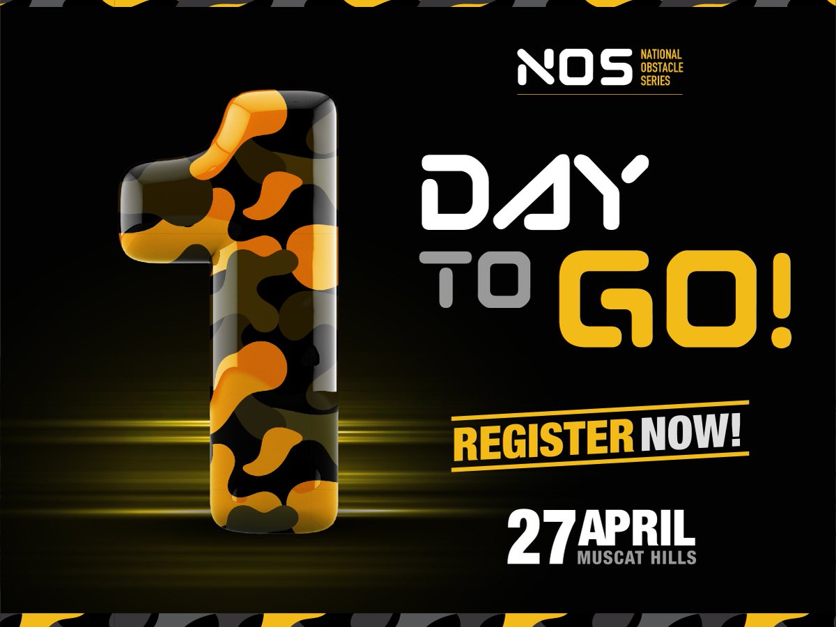 nos_challenge's tweet photo. Only 1 more Day to go for the BIG DAY !!

27th of April @ Muscat Hills
Register now: https://t.co/AEt31A4CSI
OR Buy you tickets from Copper Cafe in Qurum / Gloria Jeans Cafe at al Mouj

For more Info: 2466 0196 / info@sabcosports.com https://t.co/2YUY1FEta7