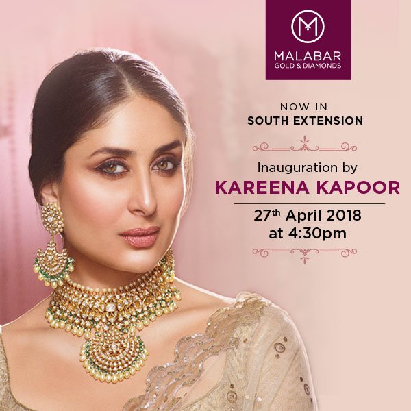If you love beautiful jewelry, there's a treat in store for you as Malabar Gold and Diamonds opens in South Extension! 

Head there tomorrow for the opening and you could catch a glimpse of Kareena Kapoor! #MGDinSouthExtension