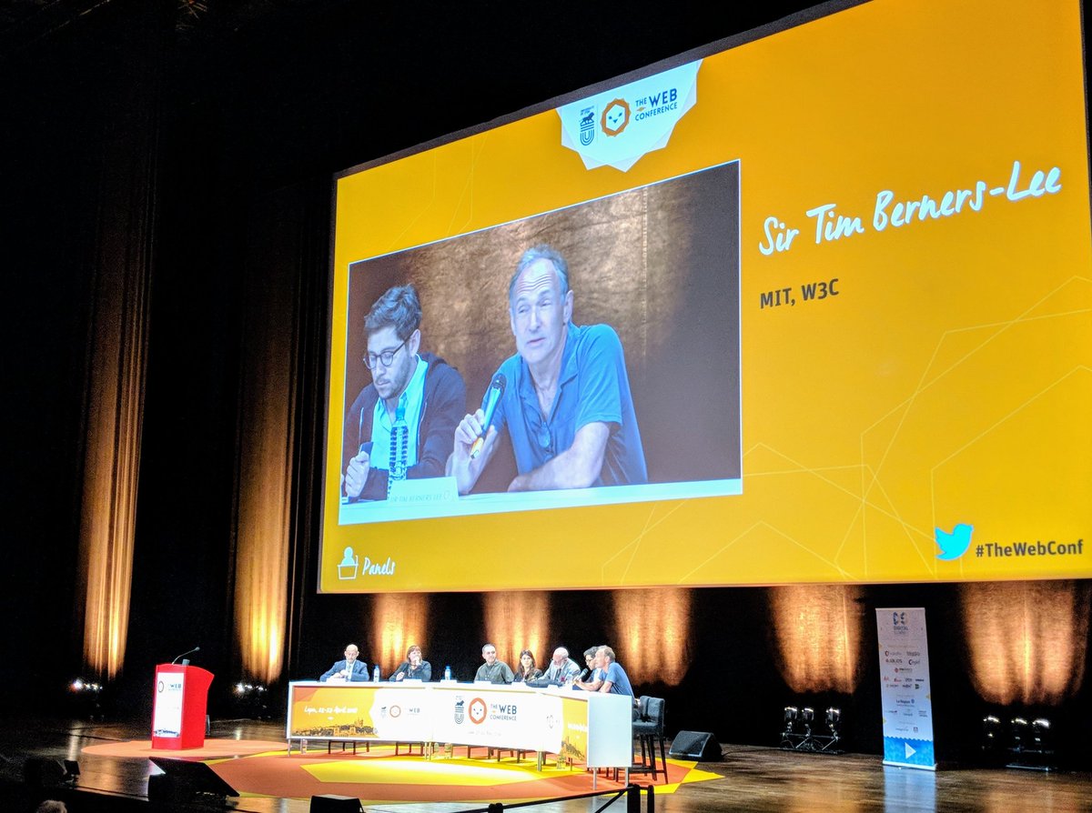Inventors of TCP/IP and WWW - the Internet as we know it today - <a href="/vgcerf/">vinton g cerf</a>  and <a href="/timberners_lee/">Tim Berners-Lee</a> on the panel on AI and the future of the Web #TheWebConf