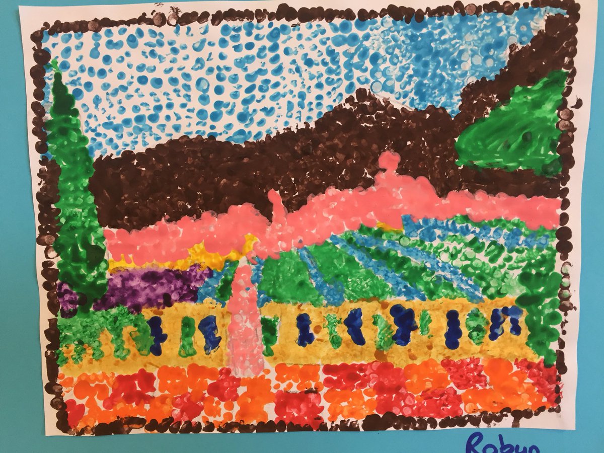MissLynnsClass's tweet photo. @NGIreland We were inspired by our trip to the gallery a few weeks ago and created some of our own pointillism pictures after seeing Paul Signac’s “Woman on the Terrace” #artintheclassroom https://t.co/typGHmnEFX